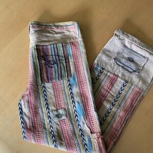 Jaded Gypsy Balinese Walks Magenta Stripe Multicolor Patchwork Pants